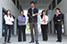 students at campus building students at campus building