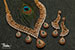 Bridal Jewellery - Gold necklace studded with diamonds and emeralds